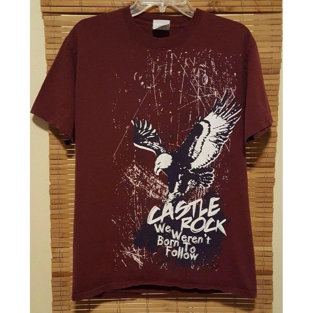 Castle Rock We Weren't Born To Follow Men's M Tee T-Shirt Maroon Eagle Red - Picture 1 of 12